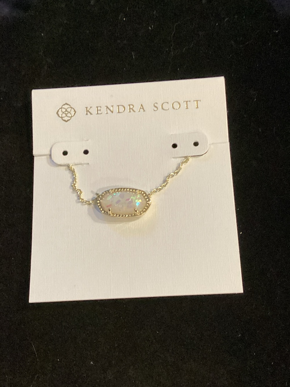 Kendra Scott Gold Opal Elisa Necklace - White Opal